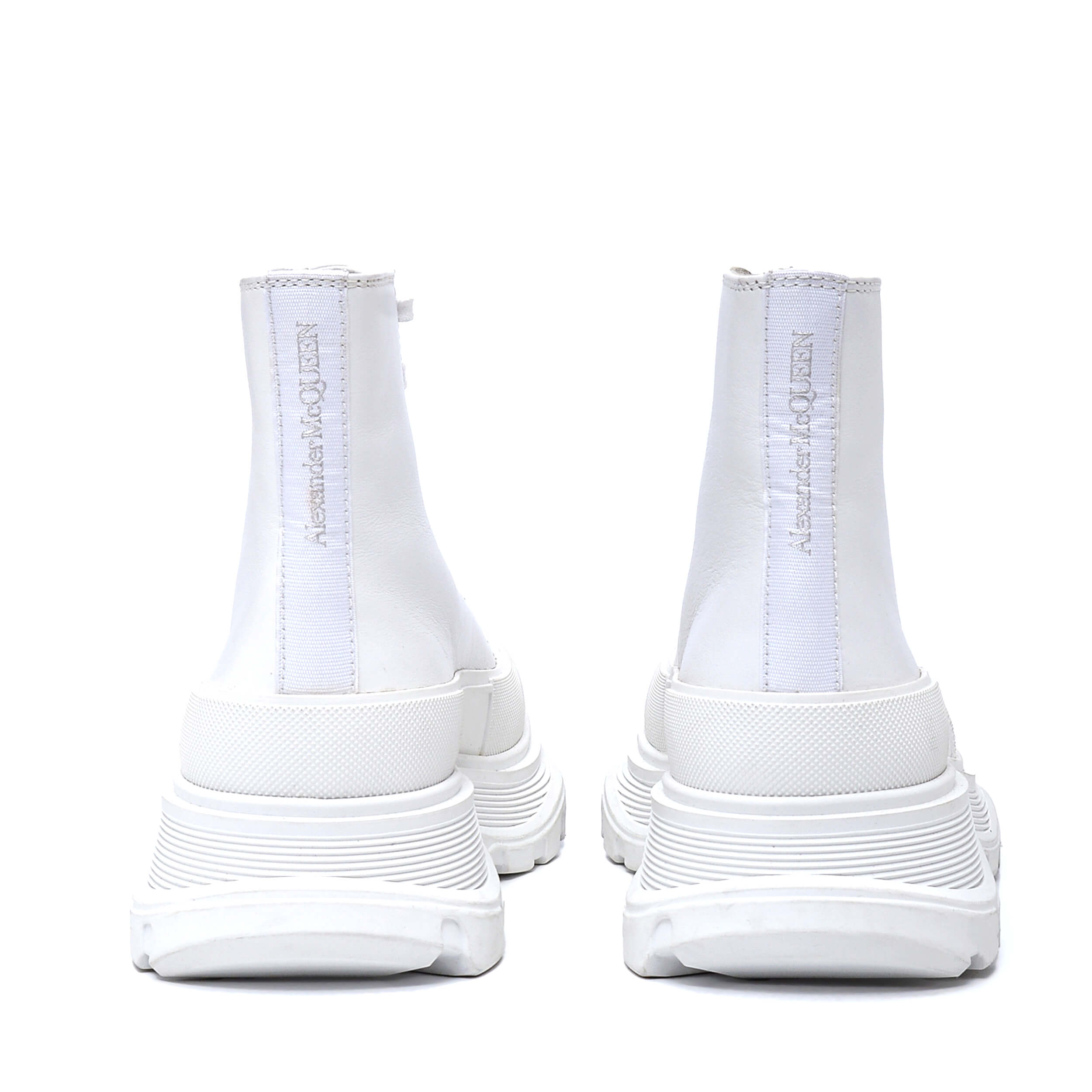 Alexander Mcqueen - White Leather Tread Slick High Top Sneakers / 38